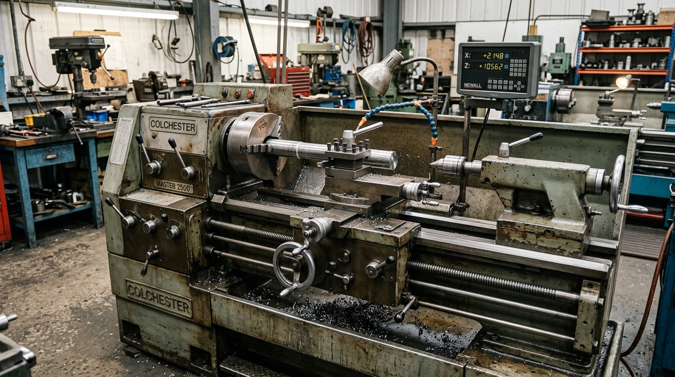 Precision Manual Lathe Operation in Industrial Toolrooms: Gap Bed Setup, Universal Gearbox Threading & Spindle Alignment